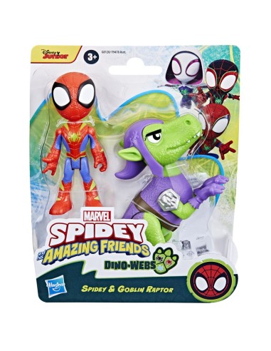 FIGURA DE ACCIÓN SPIDEY & HIS AMAZING FRIENDS DINO-WEBS SPIDEY Y GOBLIN RAPTOR