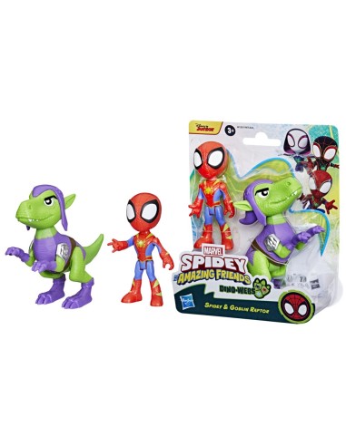 FIGURA DE ACCIÓN SPIDEY & HIS AMAZING FRIENDS DINO-WEBS SPIDEY Y GOBLIN RAPTOR