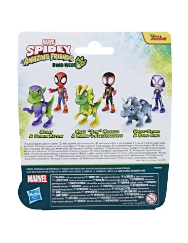 FIGURA DE ACCIÓN SPIDEY & HIS AMAZING FRIENDS DINO-WEBS SPIDEY Y GOBLIN RAPTOR