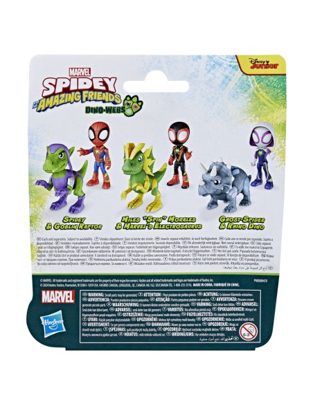 FIGURA DE ACCIÓN SPIDEY & HIS AMAZING FRIENDS DINO-WEBS MILES SPIN" MORALES Y MARVEL'S ELECTROSAURUS"