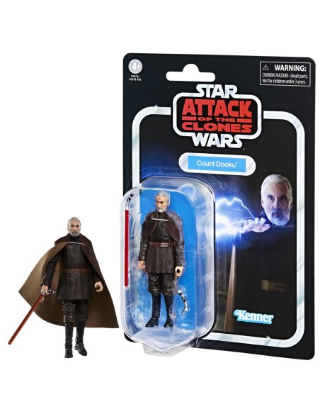 FIGURA DE ACCIÓN STAR WARS VINTAGE EL ATAQUE DE LOS CLONES CONDE DOOKU