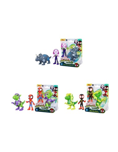 FIGURA DE ACCIÓN SPIDEY AND HIS AMAZING FRIENDS DINO-WEBS HÉROE Y DINO-VILLANO