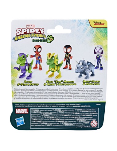 FIGURA DE ACCIÓN SPIDEY AND HIS AMAZING FRIENDS DINO-WEBS HÉROE Y DINO-VILLANO