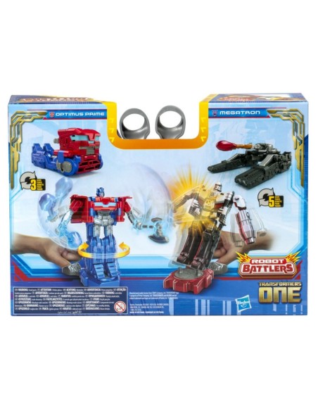 FIGURA DE ACCIÓN TRANSFORMERS ONE ROBOT BATTLERS OPTIMUS PRIME (ORIEN PAX) Y MEGATRON (D-16)
