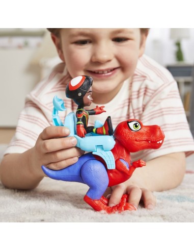 FIGURA DE ACCIÓN SPIDEY & HIS AMAZING FRIENDS DINO-WEBS SPIDEY-REX Y MILES “SPIN” MORALES