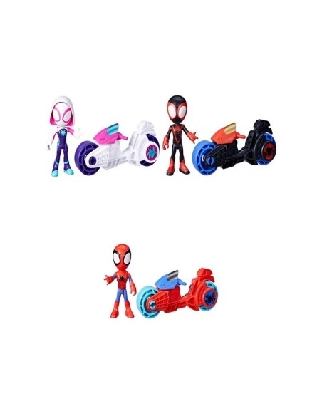 FIGURA DE ACCIÓN SPIDEY & HIS AMAZING FRIENDS HÉROE Y MOTOCICLETA SURTIDO