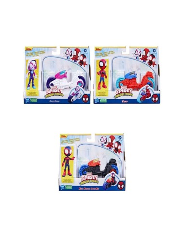 FIGURA DE ACCIÓN SPIDEY & HIS AMAZING FRIENDS HÉROE Y MOTOCICLETA SURTIDO