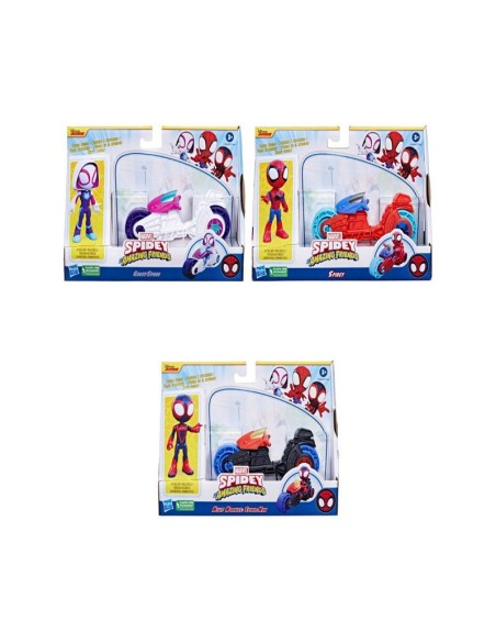 FIGURA DE ACCIÓN SPIDEY & HIS AMAZING FRIENDS HÉROE Y MOTOCICLETA SURTIDO