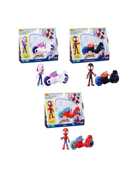 FIGURA DE ACCIÓN SPIDEY & HIS AMAZING FRIENDS HÉROE Y MOTOCICLETA SURTIDO