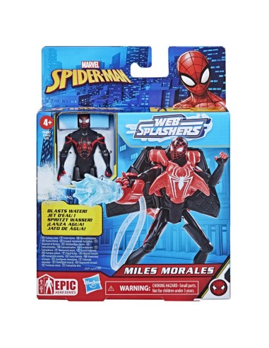 FIGURA DE ACCIÓN SPIDERMAN EPIC HERO SERIES WEB SPLASHERS MILES MORALES