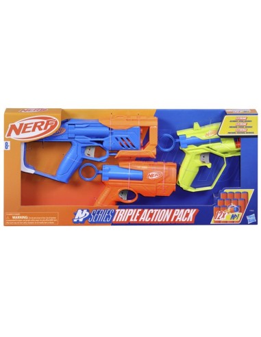 LANZADOR NERF N SERIES PACK TRIPLE ACCIÓN