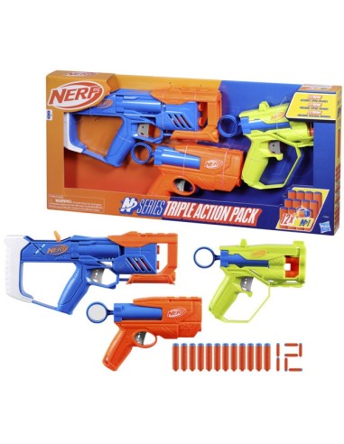 LANZADOR NERF N SERIES PACK TRIPLE ACCIÓN