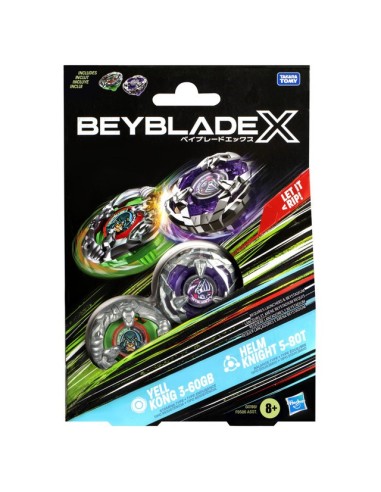 TROMPO BEYBLADE X YELL KONG 3-60GB Y HELM KNIGHT 5-80T