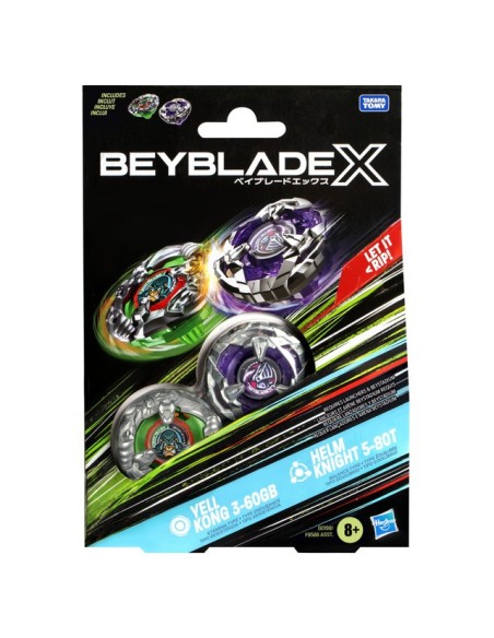 TROMPO BEYBLADE X YELL KONG 3-60GB Y HELM KNIGHT 5-80T