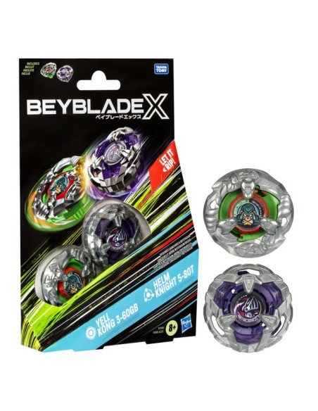 TROMPO BEYBLADE X YELL KONG 3-60GB Y HELM KNIGHT 5-80T