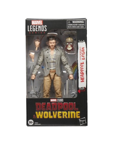 FIGURA DE ACCIÓN MARVEL LEGENDS SERIES DEADPOOL & WOLVERINE HEADPOOL CON LOGAN