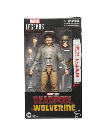 FIGURA DE ACCIÓN MARVEL LEGENDS SERIES DEADPOOL & WOLVERINE HEADPOOL CON LOGAN