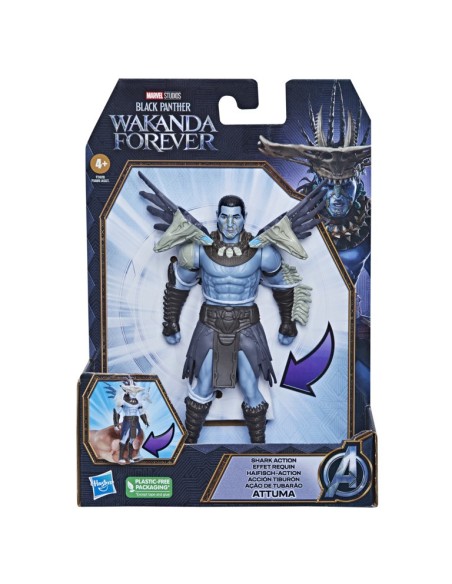 FIGURA BLACK PANTHER WAKANDA FOREVER ATTUMA ACCION TIBURON