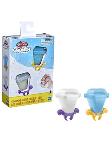 MASA PLAY DOH CRYSTAL CRUNCH 2 UNID AZUL Y AMARILLO