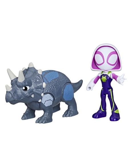 FIGURA DE ACCIÓN SPIDEY & HIS AMAZING FRIENDS DINO-WEBS GHOST-SPIDER Y RHINO DINO