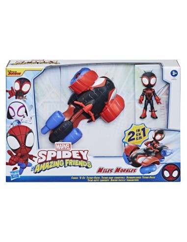 FIGURA SPIDEY AND FRIENDS AUTOARAÑA CAMBIA MILES MORALES