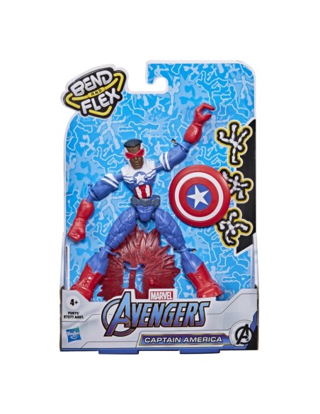 FIGURA DE ACCIÓN MARVEL BEND AND FLEX  CAPITÁN AMÉRICA