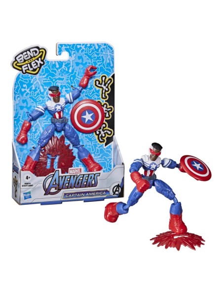FIGURA DE ACCIÓN MARVEL BEND AND FLEX  CAPITÁN AMÉRICA