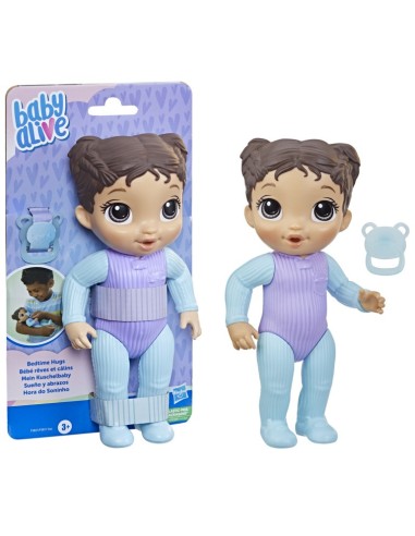MUÑECA BABY ALIVE SUEÑO Y ABRAZOS BEBÉ CABELLO CASTAÑA