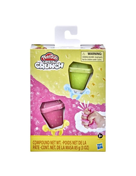 MASA PLAY DOH CRYSTAL CRUNCH 2 UNID AMARILLO ROSADO