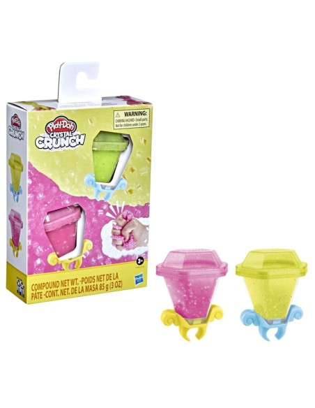 MASA PLAY DOH CRYSTAL CRUNCH 2 UNID AMARILLO ROSADO