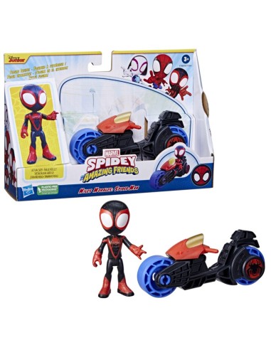 FIGURA DE ACCIÓN SPIDEY AND FRIENDS MILES MORALES CON MOTO