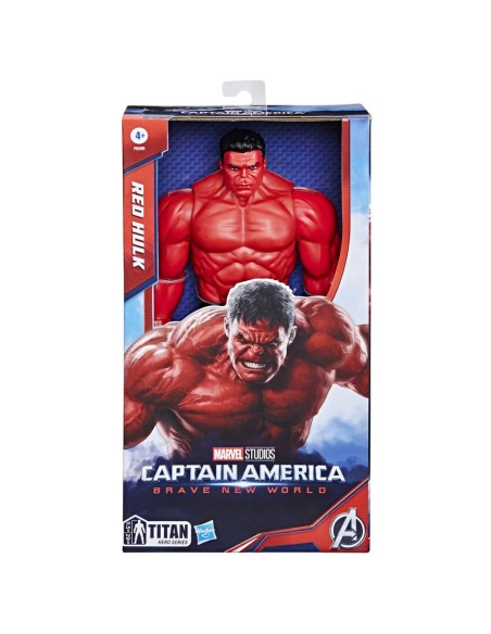 FIGURA DE ACCIÓN MARVEL TITAN HERO SERIES CAPITÁN AMÉRICA BRAVE NEW WORLD HULK ROJO