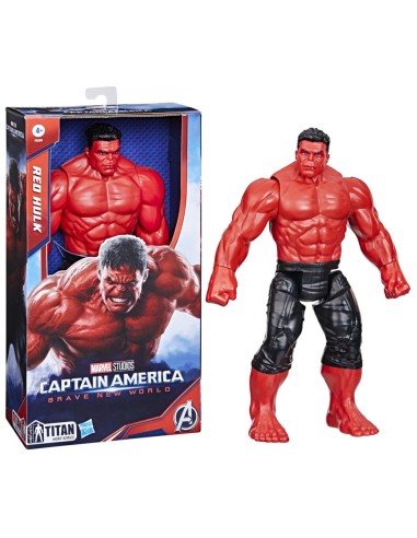 FIGURA DE ACCIÓN MARVEL TITAN HERO SERIES CAPITÁN AMÉRICA BRAVE NEW WORLD HULK ROJO