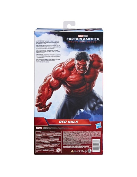 FIGURA DE ACCIÓN MARVEL TITAN HERO SERIES CAPITÁN AMÉRICA BRAVE NEW WORLD HULK ROJO