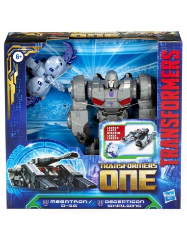 FIGURA DE ACCIÓN TRANSFORMERS ONE CORRE Y LANZA MEGATRON Y DECEPTICON WHIRLWING