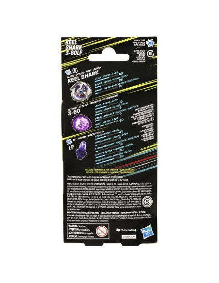 TROMPO BEYBLADE X KIT DE REFUERZO KEEL SHARK 3-60LF