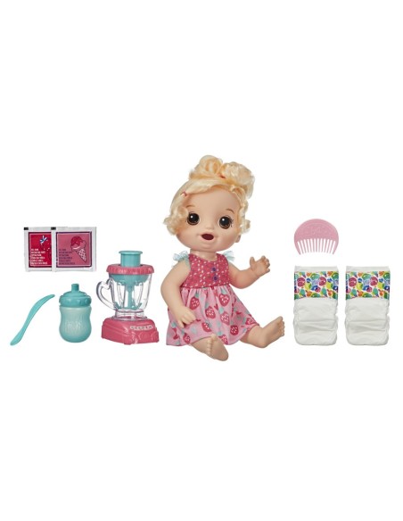 MUÑECA BABY ALIVE BEBÉ BATIDOS MÁGICOS FRESA CABELLO RUBIO