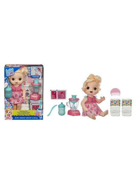 MUÑECA BABY ALIVE BEBÉ BATIDOS MÁGICOS FRESA CABELLO RUBIO