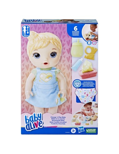 MUÑECA BABY ALIVE BEBÉ CAMBIO DE PAÑAL CABELLO RUBIO