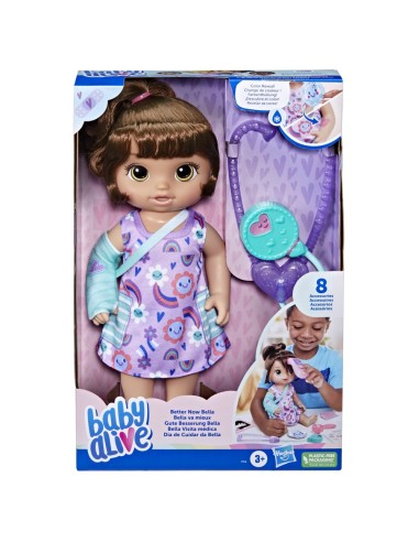 MUÑECA BABY ALIVE BELLA VISITA MÉDICA CABELLO CASTAÑO