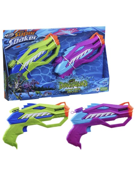 LANZADOR DE AGUA SUPER SOAKER DINOSQUAD SET DOBLE RAPTOR-SURGE