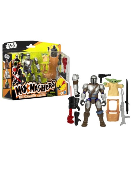 FIGURA DE ACCIÓN STAR WARS MIXMASHERS EL MANDALORIANO Y GROGU