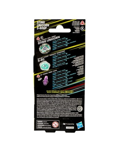 TROMPO BEYBLADE X KIT DE REFUERZO STING UNICORN 5-60GP