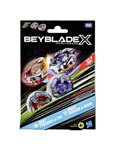 TROMPO BEYBLADE X PACK DOBLE BEAT TYRANNO 4-70Q Y KNIFE SHINOBI 4-80HN 2