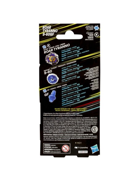 TROMPO BEYBLADE X KIT DE REFUERZO ROAR TYRANNO 9-60GF