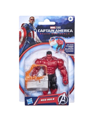 FIGURA DE ACCIÓN MARVEL AVENGERS EPIC HERO SERIES CAPITÁN AMÉRICA BRAVE NEW WORLD HULK ROJO