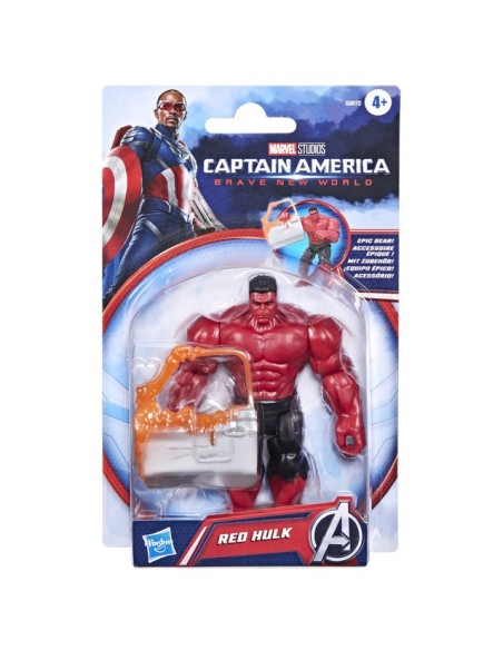 FIGURA DE ACCIÓN MARVEL AVENGERS EPIC HERO SERIES CAPITÁN AMÉRICA BRAVE NEW WORLD HULK ROJO