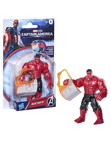 FIGURA DE ACCIÓN MARVEL AVENGERS EPIC HERO SERIES CAPITÁN AMÉRICA BRAVE NEW WORLD HULK ROJO