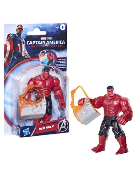 FIGURA DE ACCIÓN MARVEL AVENGERS EPIC HERO SERIES CAPITÁN AMÉRICA BRAVE NEW WORLD HULK ROJO
