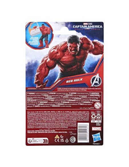 FIGURA DE ACCIÓN MARVEL AVENGERS EPIC HERO SERIES CAPITÁN AMÉRICA BRAVE NEW WORLD HULK ROJO